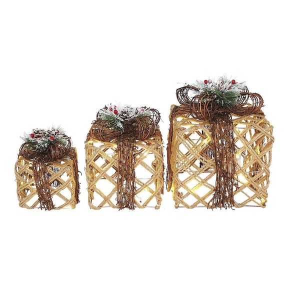 St. Nicholas Square Other - St. Nicholas Square LED Nesting Christmas Present‎ Porch Decor 3 Piece Set New